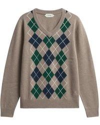Pringle of Scotland - Argyle-Pattern V-Neck Sweater - Lyst