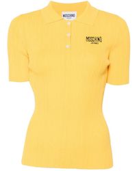 Moschino - Ribbed-Knit Logo-Embroidered T-Shirt - Lyst