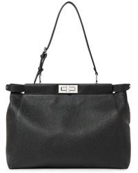Fendi - Peekaboo Grained-Leather Tote Bag - Lyst