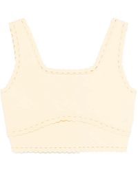 Sandro - Scalloped-Trim Crop Top - Lyst