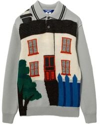 Junya Watanabe - Pull En Maille À Col Imprimé Maison - Lyst