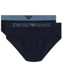 Emporio Armani - Logo Band Briefs Set Of Two - Lyst