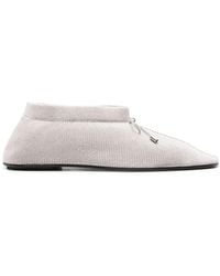 Totême - Bow-detail Knitted Ballerina Shoes - Lyst