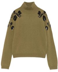 ERMANNO FIRENZE - Floral-Sequin Embellished Sweater - Lyst