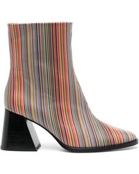 Paul Smith - Striped Leather Ankle Boots - Lyst