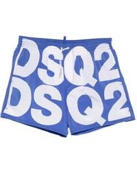 DSquared² - Logo-Print Drawstring Swim Shorts - Lyst