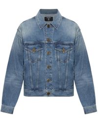 Balmain - Logo-Embossed Denim Jacket - Lyst