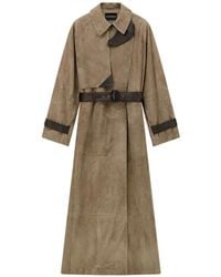 Emporio Armani - Goat Suede Trench Coat Signature Capsule - Lyst