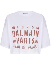 Balmain - T-Shirt Met Print - Lyst