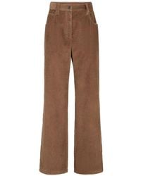 Brunello Cucinelli - Cotton Corduroy Straight Five-Pocket Trousers With Monili - Lyst