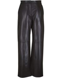 Antonelli - Perlage Leather Straight-Leg Trousers - Lyst
