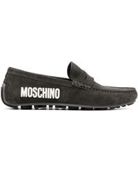 Moschino - Loafer aus Wildleder mit Logo - Lyst