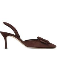 Manolo Blahnik - Maysli Buckle-Detail Heeled Pumps - Lyst