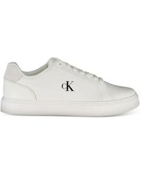 Calvin Klein - Logo-Print Leather Sneakers - Lyst