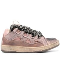 Lanvin - Curb Chunky Leather Sneakers - Lyst