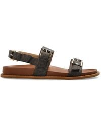 MICHAEL Michael Kors - Monogram-Print Buckle-Fastening Sandals - Lyst