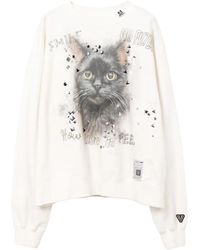 Maison Mihara Yasuhiro - Cat-Print Embellished Sweatshirt - Lyst
