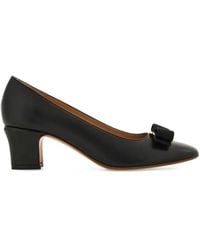 Ferragamo - Vara Bow Block-Heel Pumps - Lyst