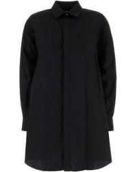 Sacai - Vestido camisero de popelina con botones - Lyst