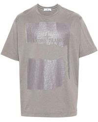 Stone Island - T-shirt Met Gekreukt-effect Print - Lyst