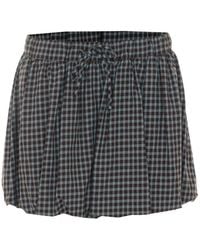 ELEH - Check-Pattern Balloon-Motif Mini Skort - Lyst