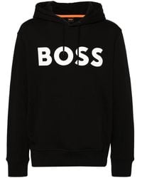 BOSS - Logo-Print Hoodie - Lyst