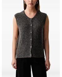 Trussardi - Cable-Knit Button-Up Vest - Lyst