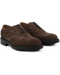 Doucal's - Brogue-Detail Suede Oxford Shoes - Lyst