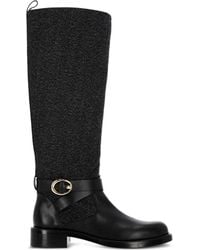 Stuart Weitzman - Tweed-Stiefel Mit Schnallendetail - Lyst