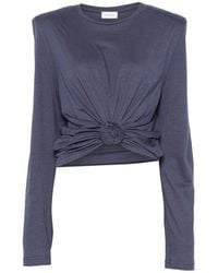 Magda Butrym - T-Shirt Noué À Épaules Matelassées - Lyst