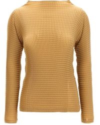 Issey Miyake - 'suede Like Pleats' Blouse - Lyst