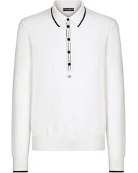 Dolce & Gabbana - Logo-patch Cotton Polo Shirt - Lyst