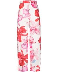 The Attico - Jagger Floral-Print Tapered Trousers - Lyst