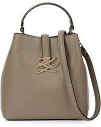 KARL LAGERFELD - Small K/Autograph Bucket Bag - Lyst