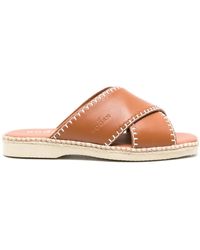 Hogan - Crossover-Strap Leather Sandals - Lyst