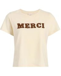 Cinq À Sept - Merci T-Shirt Mit Schriftzug-Applikation - Lyst