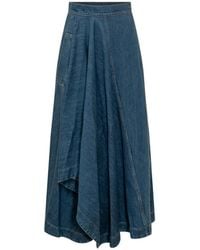 Givenchy - Logo-Detail Asymmetric Midi Skirt - Lyst