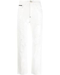 Philipp Plein - Paillettes Mom-Fit Distressed Jeans - Lyst