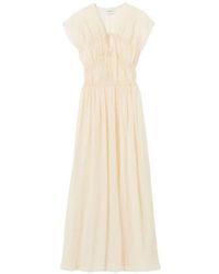 Claudie Pierlot - Tie-Detail Gathered Maxi Dress - Lyst