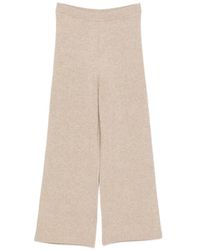 iBlues - Fine-Knit Cropped Trousers - Lyst
