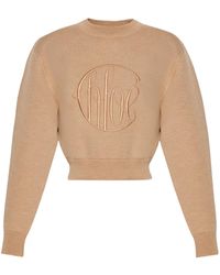Chloé - Pullover Mit Logo-Stickerei - Lyst