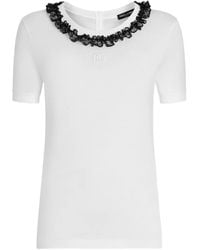 Dolce & Gabbana - Embroidered Logo Neck T-Shirt For - Lyst