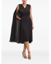 Karl Lagerfeld - Midi-Jurk Met Cape En V-Hals - Lyst