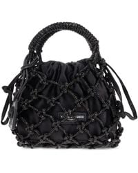 Kurt Geiger - Small Macramé Crystal-Embellished Tote Bag - Lyst