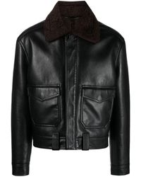 Nanushka - Spread-collar Leather Jacket - Lyst