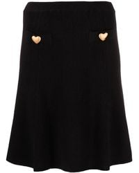 Moschino - Heart-Embellished Virgin-Wool Skirt - Lyst