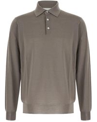 Lardini - Long-Sleeve Knitted Polo Shirt - Lyst