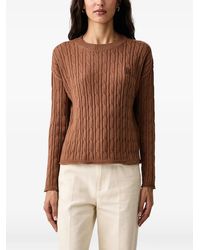 DKNY - Pull En Maille Torsadée À Logo Brodé - Lyst