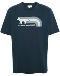 Maison Kitsuné - Fox-motif cotton T-shirt - Lyst