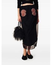 Simone Rocha - Layered Embellished Pencil Midi Skirt - Lyst